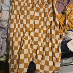 Kids Checkered Brown and White Bottoms